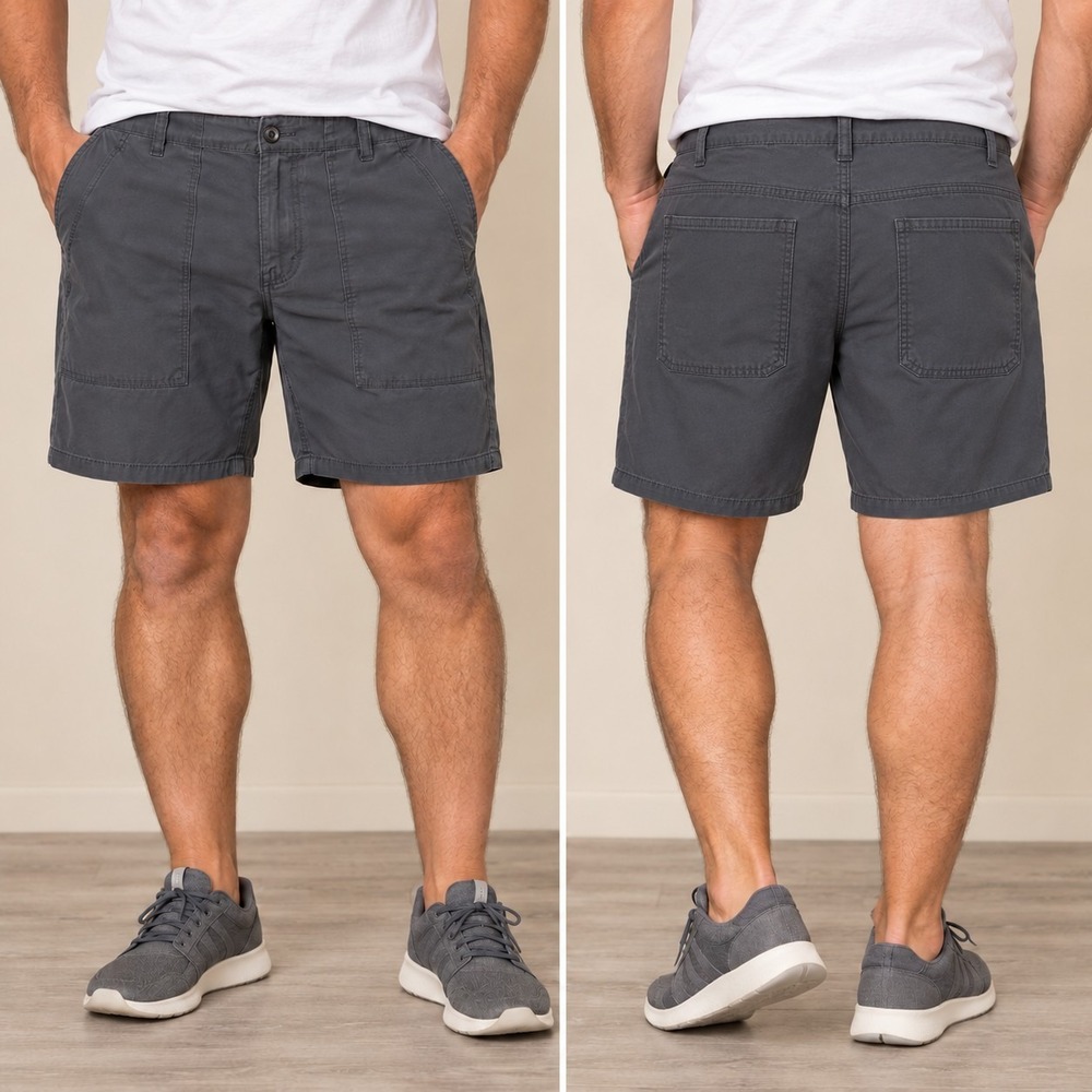 Swiss Alps Gray Flat Front Performance Shorts Men's 40 XL Gorpcore Utility Tech